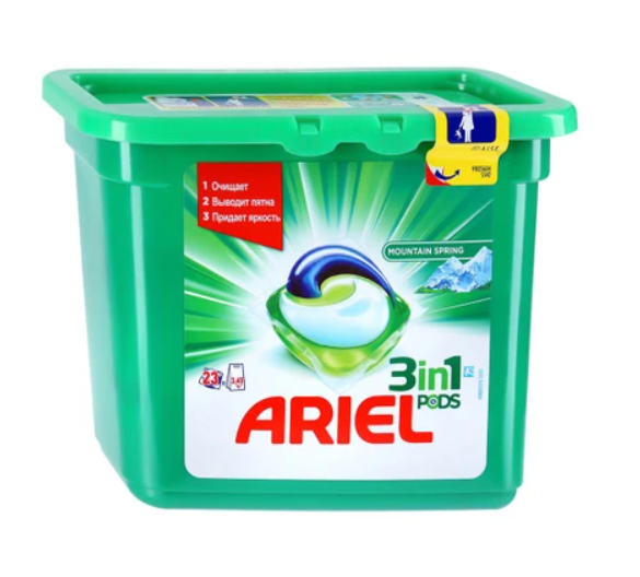 Капсулы для стирки Ariel Горный родник 3в1 автомат 12 шт.