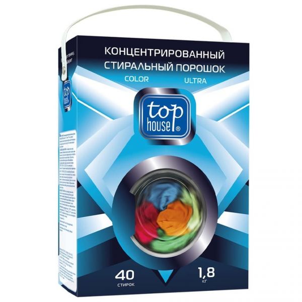 Стиральный порошок Top house COLOR ULTRA концентрированный, для цветного белья, автомат, 1,8 кг